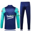 FC Barcelone Ensemble Sweat d'Entraînement Quarter-Zip 21-22 Bleu Vert Pour Homme